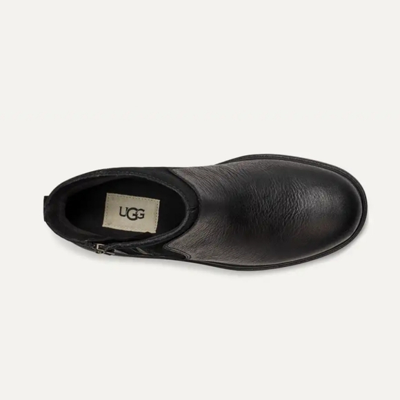 UGG Harrison Zip Suede Leather Black Boots Size 9 - Picture 5 of 12